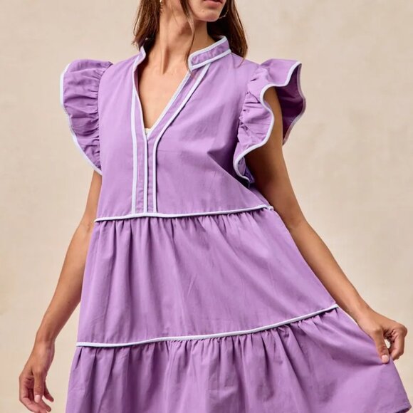 ✨NWT BiBi Gameday Theme Contrast‎ Binding Ruffled Dress - Picture 4 of 14